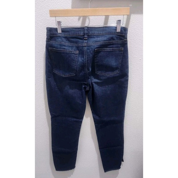 EILEEN FISHER Womens Organic Cotton Denim Ankle Slim Raw Hem Mid Rise Jeans Sz 6 - Picture 3 of 8